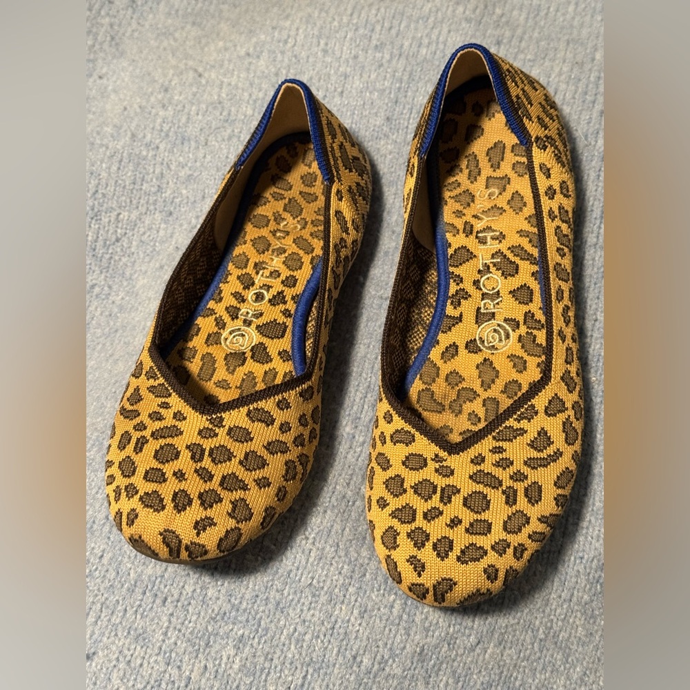 ROTHY'S Retired The Flat Cheetah Leopard Luxury Ballet Flats sz 7.5